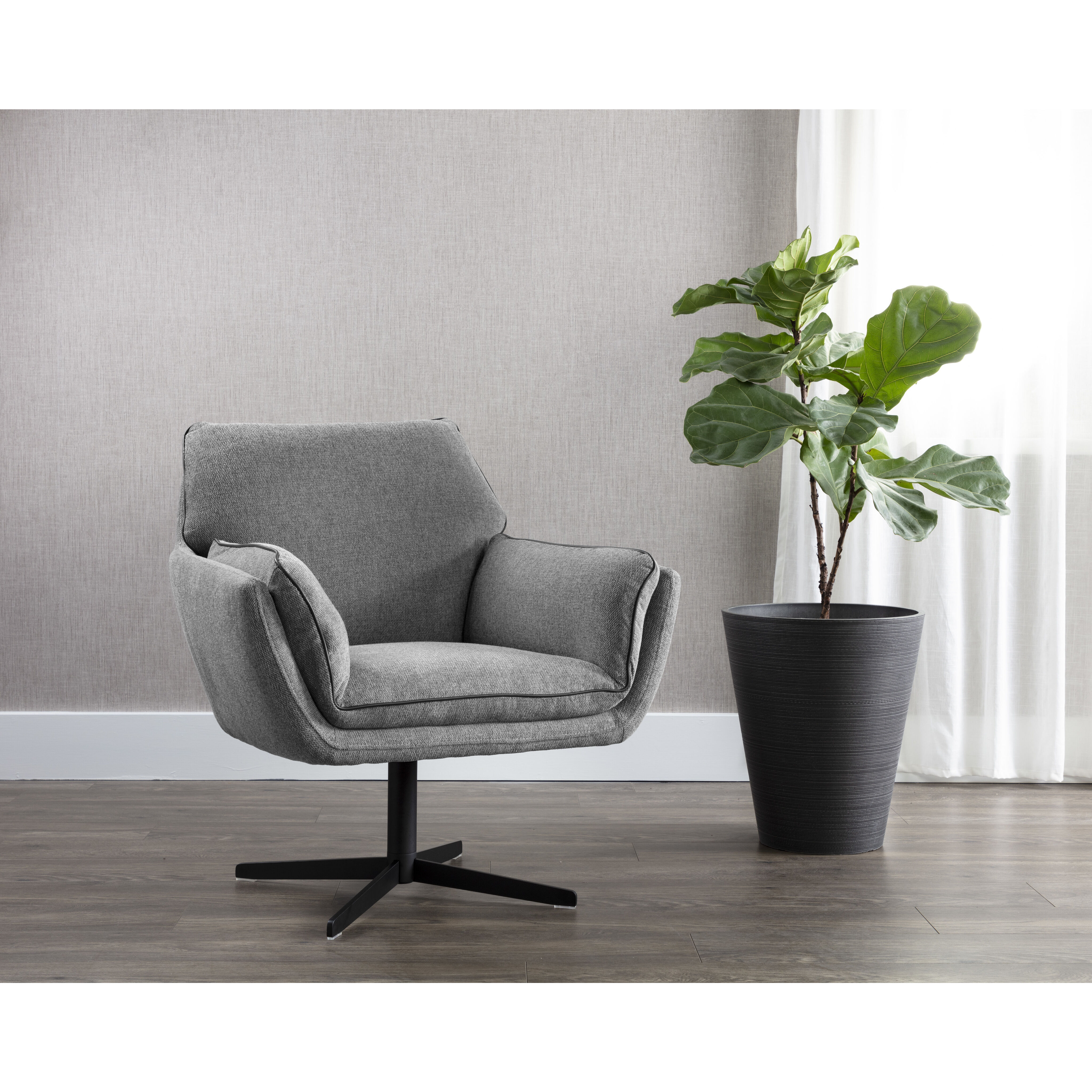 Florelle Belfast Koala Grey Swivel Lounge Chair, Swivel